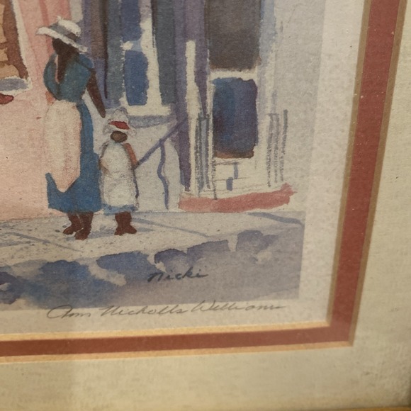 Vintage PINK HOUSE Charleston S.C. Watercolor Art Painting Print Nicki Williams - Picture 3 of 5